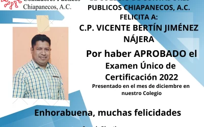 Felicitación al C.P.C. Vicente Bertín Jimenez Nájera